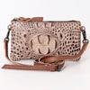 ADBG766 American Darling Western Leather Crossbody Bag - Crocodile Embossed Handcrafted Purse