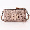 ADBG766 American Darling Western Leather Crossbody Bag - Crocodile Embossed Handcrafted Purse