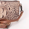 ADBG766 American Darling Western Leather Crossbody Bag - Crocodile Embossed Handcrafted Purse