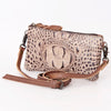 ADBG766 American Darling Western Leather Crossbody Bag - Crocodile Embossed Handcrafted Purse