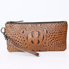 ADBG768 American Darling Handcrafted Embossed Leather Wristlet Zippered Clutch Wallet Bag
