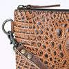 ADBG768 American Darling Handcrafted Embossed Leather Wristlet Zippered Clutch Wallet Bag