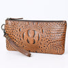 ADBG768 American Darling Handcrafted Embossed Leather Wristlet Zippered Clutch Wallet Bag