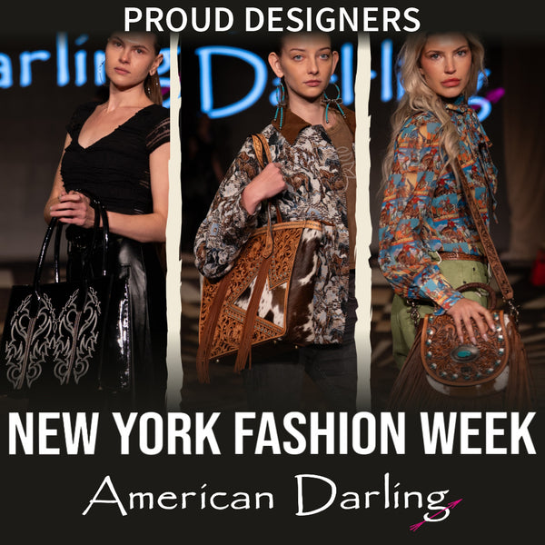 ADBG1821 American Darling Hand Tooled Floral Envelop Bag with Fringes and Damascus Detailing