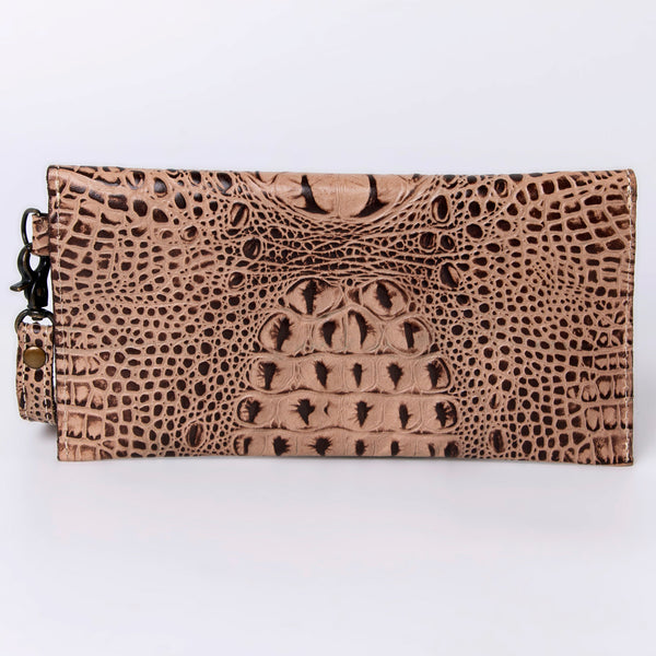 ADBG968 American Darling Crocodile Embossed Western Leather Wallet