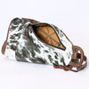 ADBG1125 American Darling Handcrafted Western Leather Sling Bag with Fringes and Hair-On Cowhide