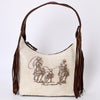 ADBG803 American Darling Western Hobo Bag Hair-On Cowhide & Tooled Leather Shoulder Purse