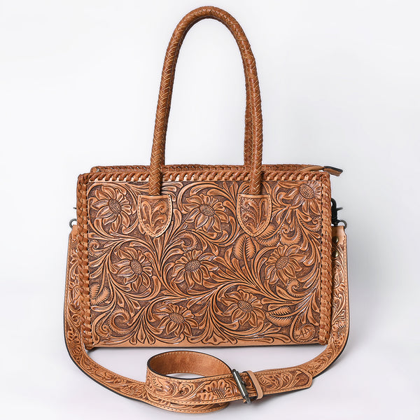 ADBG1131 American Darling Hand Tooled Leather Tote Bag -Western Floral Carved Purse