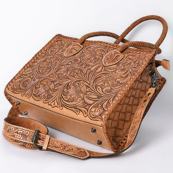 ADBG1131 American Darling Hand Tooled Leather Tote Bag -Western Floral Carved Purse