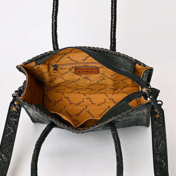 ADBG1131 American Darling Hand Tooled Leather Tote Bag -Western Floral Carved Purse