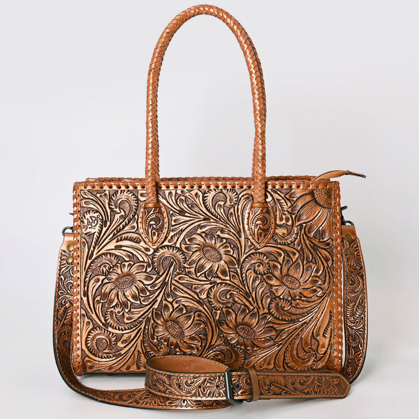 ADBG1131 American Darling Hand Tooled Leather Tote Bag -Western Floral Carved Purse
