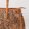 ADBG1131 American Darling Hand Tooled Leather Tote Bag -Western Floral Carved Purse