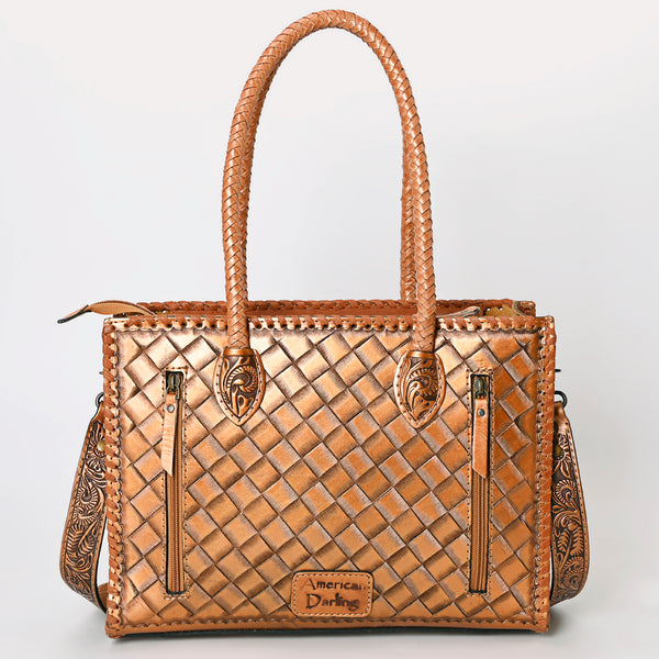 ADBG1131 American Darling Hand Tooled Leather Tote Bag -Western Floral Carved Purse