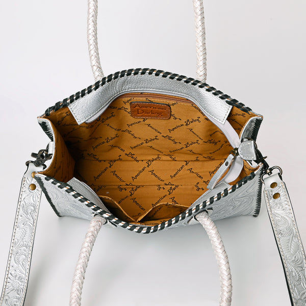 ADBG1131 American Darling Hand Tooled Leather Tote Bag -Western Floral Carved Purse