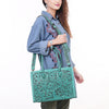 ADBG1131 American Darling Hand Tooled Leather Tote Bag -Western Floral Carved Purse