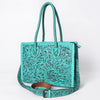 ADBG1131 American Darling Hand Tooled Leather Tote Bag -Western Floral Carved Purse