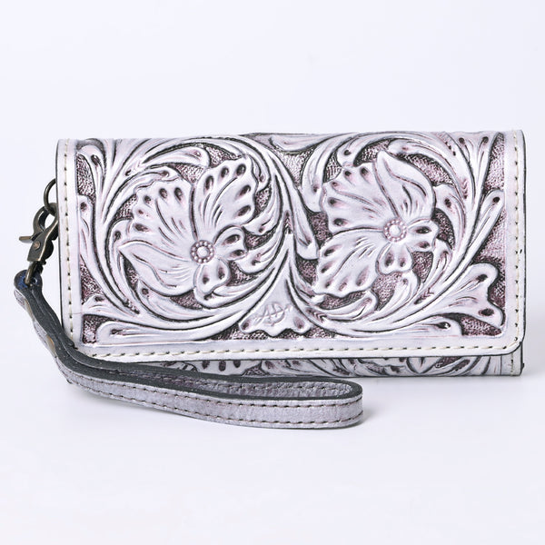 ADBG1132 American Darling Hand Tooled Floral Leather Clutch & Crossbody Wallet
