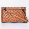ADBG1133 American Darling Hand Tooled Floral Leather Crossbody Bag Western Purse