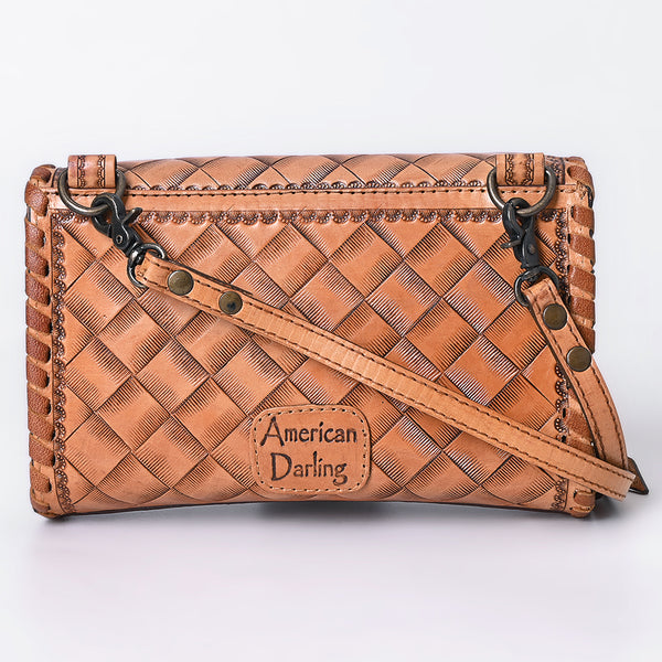 ADBG1133 American Darling Hand Tooled Floral Leather Crossbody Bag Western Purse