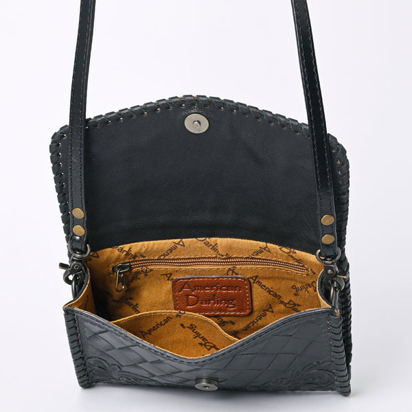 ADBG1133 American Darling Hand Tooled Floral Leather Crossbody Bag Western Purse