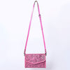 ADBG1133 American Darling Pink Hand Tooled Floral Leather Crossbody Wallet Bag