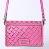 ADBG1133 American Darling Pink Hand Tooled Floral Leather Crossbody Wallet Bag