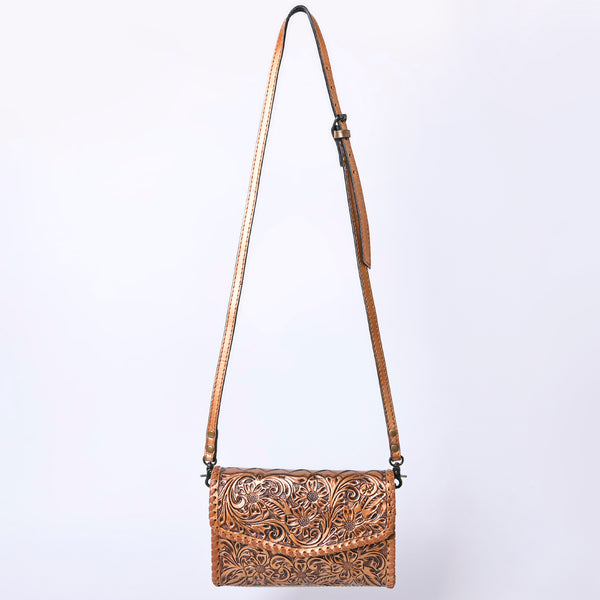 ADBG1133 American Darling Hand Tooled Floral Leather Crossbody Bag Western Purse