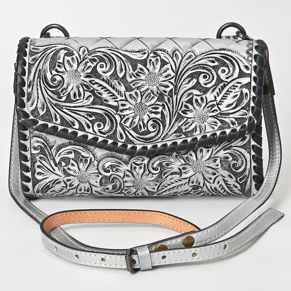 ADBG1133 American Darling Hand Tooled Floral Leather Crossbody Bag Western Purse