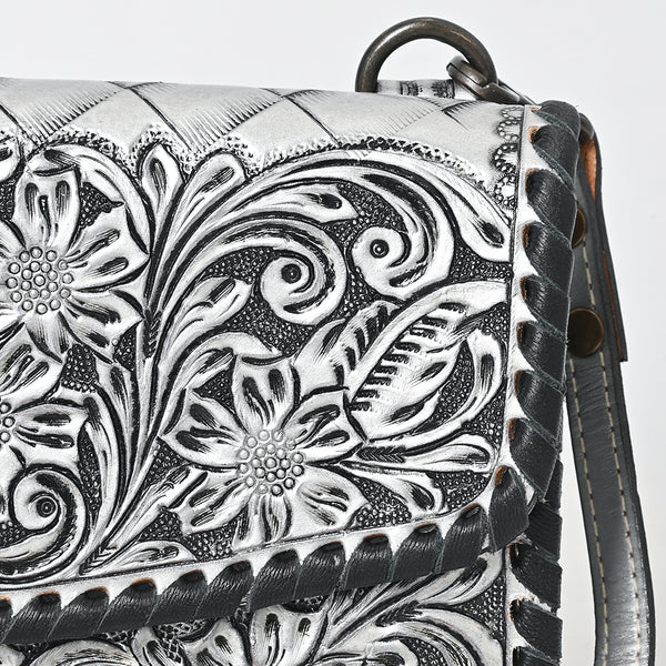 ADBG1133 American Darling Hand Tooled Floral Leather Crossbody Bag Western Purse
