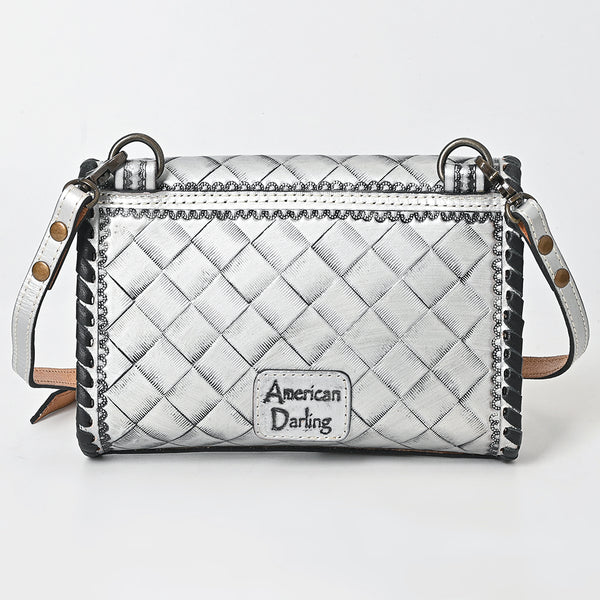 ADBG1133 American Darling Hand Tooled Floral Leather Crossbody Bag Western Purse