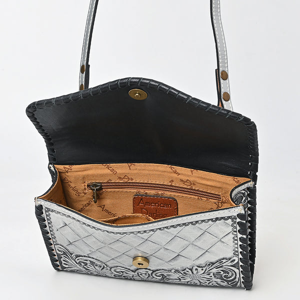 ADBG1133 American Darling Hand Tooled Floral Leather Crossbody Bag Western Purse