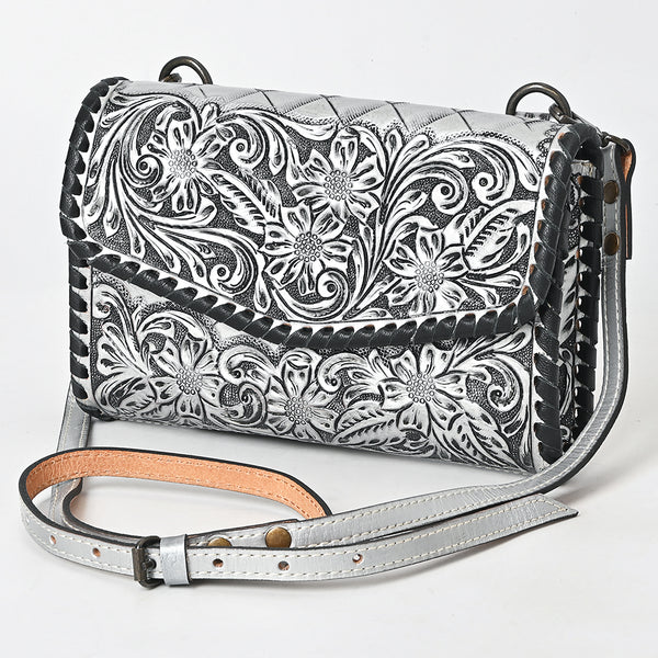 ADBG1133 American Darling Hand Tooled Floral Leather Crossbody Bag Western Purse
