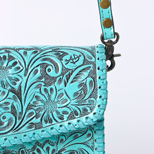 ADBG1133 American Darling Hand Tooled Floral Leather Crossbody Bag Western Purse