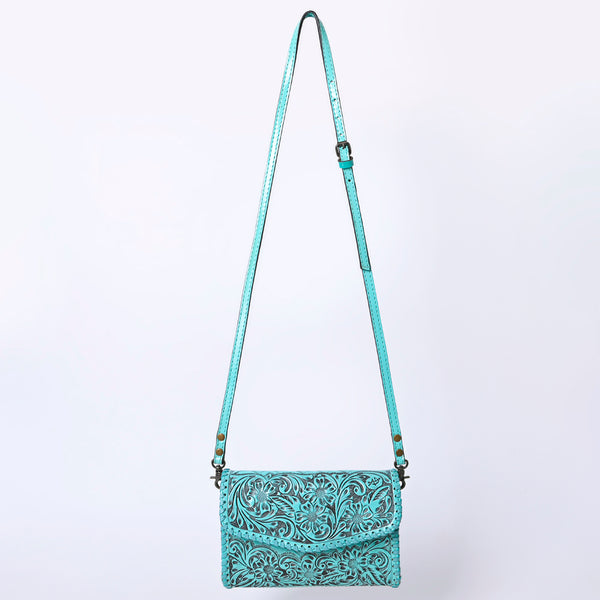 ADBG1133 American Darling Hand Tooled Floral Leather Crossbody Bag Western Purse
