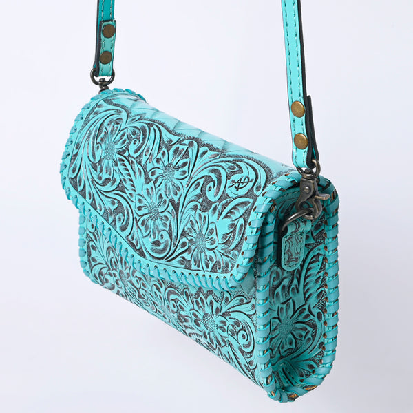 ADBG1133 American Darling Hand Tooled Floral Leather Crossbody Bag Western Purse