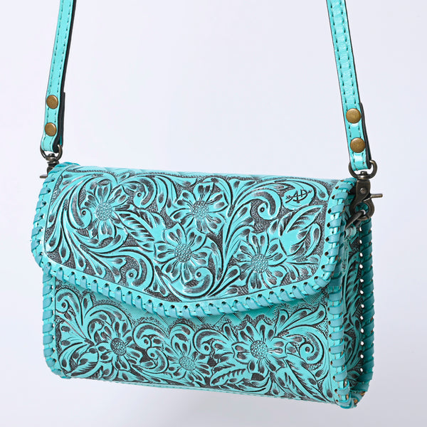 ADBG1133 American Darling Hand Tooled Floral Leather Crossbody Bag Western Purse