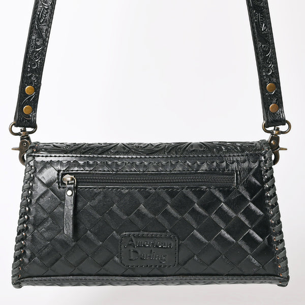 ADBG1134 American Darling Hand Tooled Floral Leather Wallet Bag Clutch & Crossbody Handbag