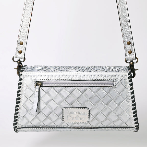 ADBG1134 American Darling Hand Tooled Floral Leather Wallet Bag Clutch & Crossbody Handbag