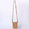 ADBG1135 American Darling Hand Tooled Floral Leather Cell Phone Bag Western Crossbody