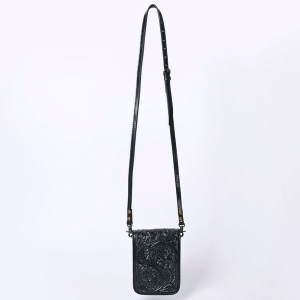 ADBG1135 American Darling Hand Tooled Floral Leather Cell Phone Bag Western Crossbody