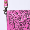 ADBG1135 American Darling Pink Hand Tooled Floral Leather Cell Phone Bag Crossbody