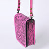 ADBG1135 American Darling Pink Hand Tooled Floral Leather Cell Phone Bag Crossbody