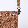 ADBG1135 American Darling Hand Tooled Floral Leather Cell Phone Bag Western Crossbody