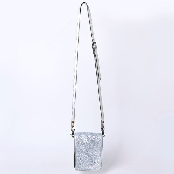 ADBG1135 American Darling Hand Tooled Floral Leather Cell Phone Bag Western Crossbody