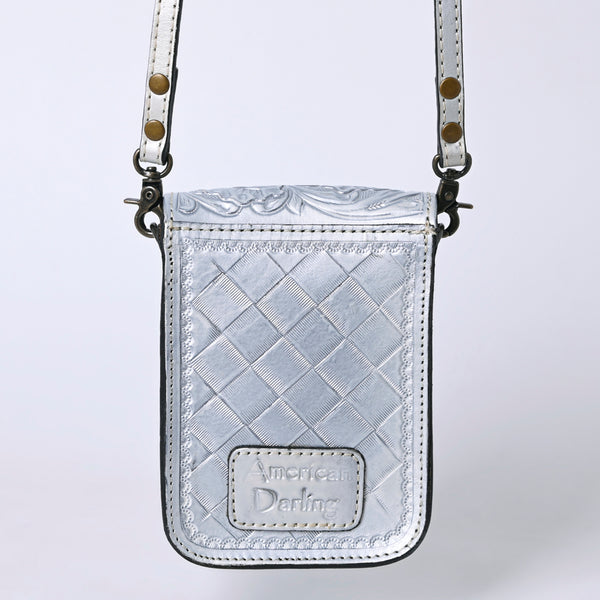 ADBG1135 American Darling Hand Tooled Floral Leather Cell Phone Bag Western Crossbody