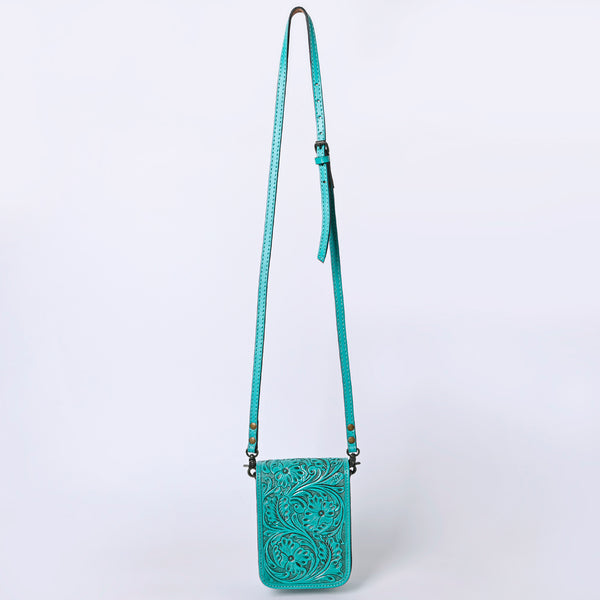 ADBG1135 American Darling Hand Tooled Floral Leather Cell Phone Bag Western Crossbody
