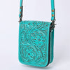 ADBG1135 American Darling Hand Tooled Floral Leather Cell Phone Bag Western Crossbody