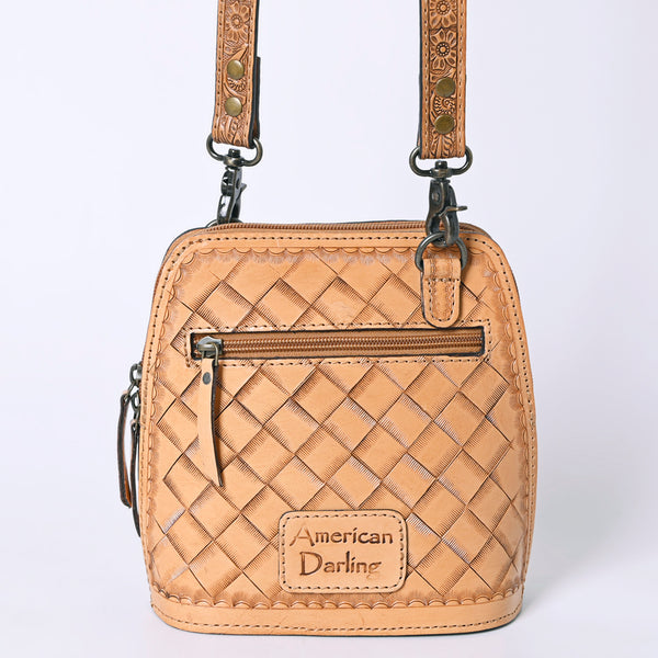 ADBG1136 American Darling Hand Tooled Floral Leather Crossbody Bag