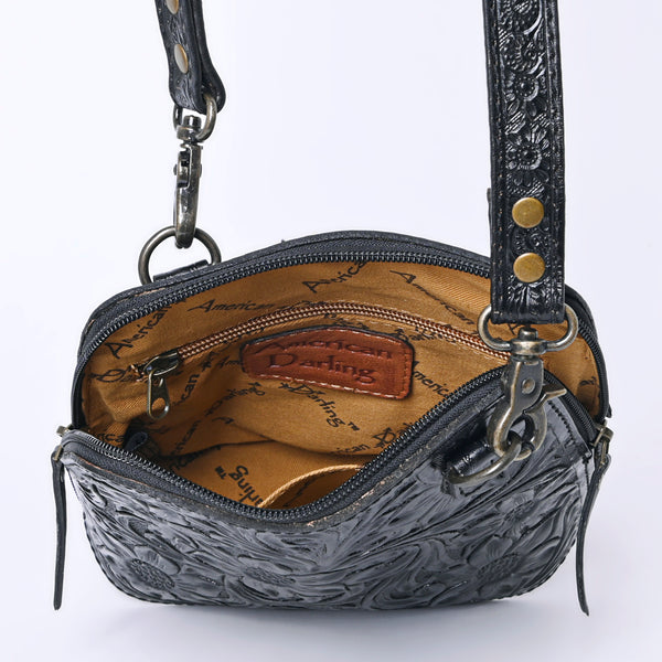 ADBG1136 American Darling Hand Tooled Floral Leather Crossbody Bag