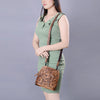 ADBG1136 American Darling Hand Tooled Floral Leather Crossbody Bag